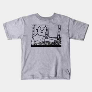 Music Producer Cat Line Drawing Kids T-Shirt